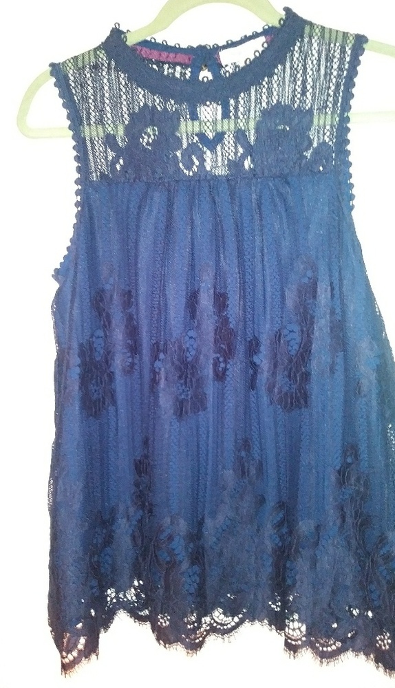 Taylor & Sage Lace High Neck Blouse